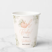 オベビーピンクカボチャフローラシックな赤ちゃんシャワー 紙コップ (裏面)