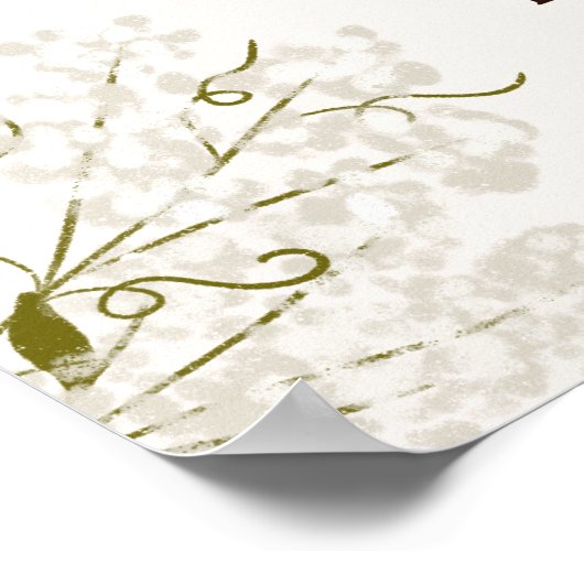 オベビーピンクカボチャフローラ女の子の赤ちゃんシャワー ポスター (角)