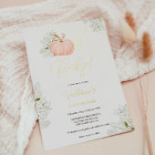 オベビーピンクカボチャフローラ女の子の赤ちゃんシャワー 箔招待状