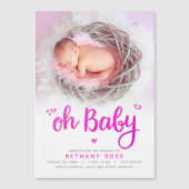 オベビーピンクガール誕生発表磁気カード (正面)