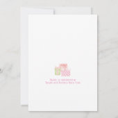 オベビーピンクサファリジャングルウォーター色ベビーシャワー 招待状 (裏面)