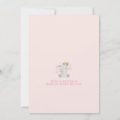 オベビーピンクサファリジャングルワイルドアニマルベビーシャワー 招待状 (裏面)