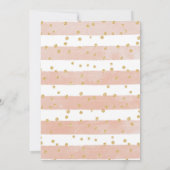 オベビーピンクストライプグリッターベビーシャワー 招待状 (裏面)