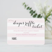 オベビーピンクストライプ色おむつラッフルチケット 招待状 (スタンド正面)