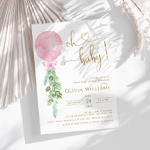 オベビーピンクバルーンユーカリ赤ちゃんシャワー