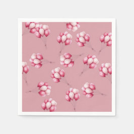 オベビーピンクバルーン スタンダードカクテルナプキン