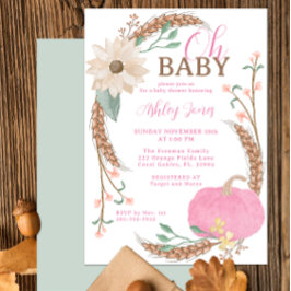 オベビーピンクパンプキンシャワー招待状 招待状