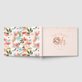 オベビーピンクフローラ植物性ドーナツ赤ちゃんシャワー ゲストブック (全面)