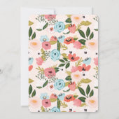 オベビーピンクフローラ植物性ドーナツ赤ちゃんシャワー 招待状 (裏面)