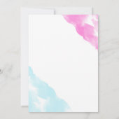 オベビーピンクブルー水彩性別リビールシャワー 招待状 (裏面)