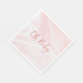 オベビーピンクマーブルガールベビーシャワーペーパーナプキン スタンダードランチョンナプキン (角)