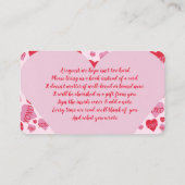 オベビーピンクレッドスイートハーツベビー エンクロージャーカード (裏面)