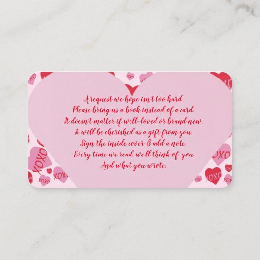 オベビーピンクレッドスイートハーツベビー エンクロージャーカード (裏面)