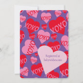 オベビーピンクレッドスウィートアーツベビーシャワーパープル 招待状 (裏面)