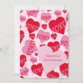 オベビーピンクレッドスウィートアーツベビーシャワーピンク 招待状 (裏面)