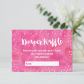 オベビーピンク水色ベビーシャワーオムツラッフル エンクロージャーカード (スタンド正面)