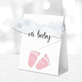 オベビーピンク足ベビーガールシャワー フェイバーボックス