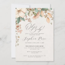 オベビーピンク野花フローラ女の子の赤ちゃんシャワー