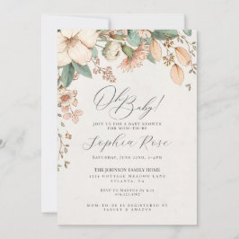 オベビーピンク野花フローラ女の子の赤ちゃんシャワー