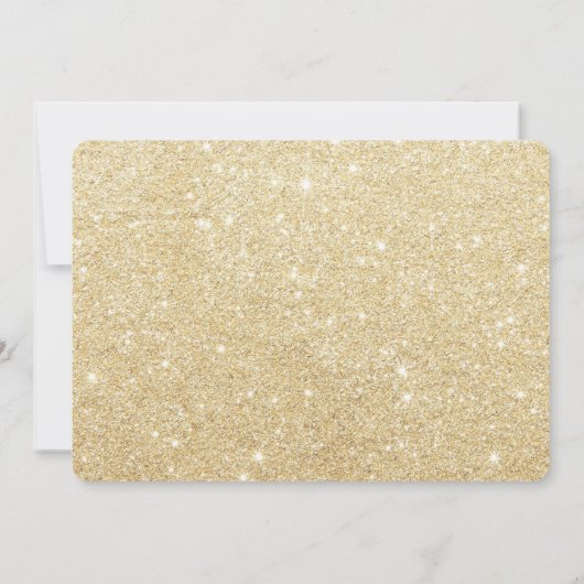 オベビーピンク金ゴールドグリッターベビーシャワー招待状 招待状 (裏面)