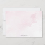 オベビーピンク金ゴールドパンパスボホガールベビーシャワー 招待状 (裏面)