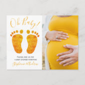 オベビーフォトカップル赤ちゃんシャワー インビテーションポストカード (正面)
