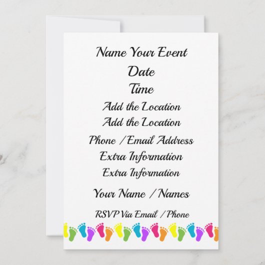 オベビーフラミンゴシャワー/採用招待状 招待状 (裏面)