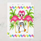 オベビーフラミンゴシャワー/採用招待状 招待状 (正面/裏面)