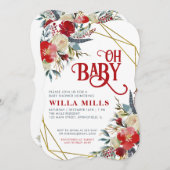 オベビーフローラベビーシャワー招待状 招待状 (正面/裏面)