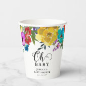 オベビーブライト&はっきりした花模様ベビーシャワー 紙コップ (正面)