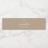 オベビーブラウンミニマリスト赤ちゃんシャワー ペットボトルラベル (シングルラベル)