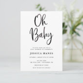 オベビーブラックフォイル赤ちゃんシャワー招待状 招待状 (スタンド正面)