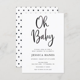 オベビーブラックフォイル赤ちゃんシャワー招待状 招待状