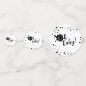 オベビーブラック+ホワイト(ばちゃばちゃ)跳ねるユニセックスベビーシャワー コンフェッティ (裏面)