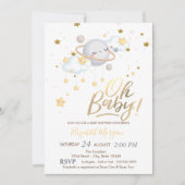 オベビープラネットクラウドスターベイビーシャワー 招待状 (正面)
