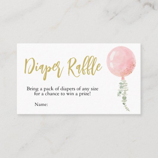 オベビーベビーシャワーおむつラッフル 名刺 (正面)