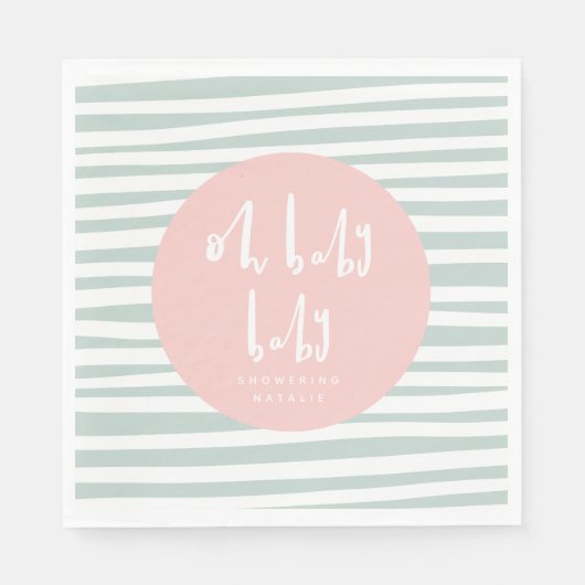 オベビーベビーツインベイビーシャワーパーティーナプキン スタンダードランチョンナプキン (正面)