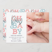 オベビーベビーモダン写真誕生のお知らせ (正面/裏面)
