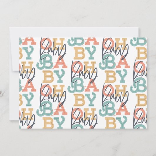 オベビーベビーモダン写真誕生のお知らせ (裏面)