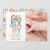 オベビーベビーモダン写真誕生のお知らせ (正面/裏面)