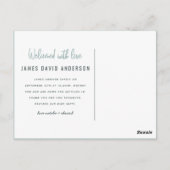 オベビーベビーモダン写真誕生のお知らせ ポストカード (裏面)