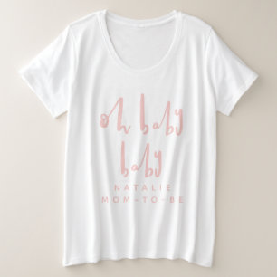 オベビーベビー赤ちゃんシャワーパーティーの服装 プラスサイズTシャツ
