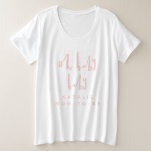 オベビーベビー赤ちゃんシャワーパーティーの服装 プラスサイズTシャツ