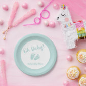 オベビーベビー足ミントグリーンベイビーシャワー ペーパープレート (パーティー)