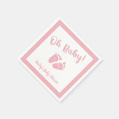 オベビーベビー足 | Girl Pinkベビーシャワー スタンダードカクテルナプキン (角)