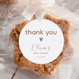 オベビーベージュありがとうベビーシャワー ラウンドシール