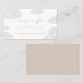 オベビーベージュクラウドベビーシャワーおむつラッフルカード 名刺 (正面/裏面)