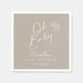 オベビーベージュ男女兼用ベビモダンーシャワー スタンダードカクテルナプキン (正面)