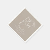 オベビーベージュ男女兼用ベビモダンーシャワー スタンダードカクテルナプキン (角)