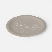 オベビーベージュ男女兼用ベビモダンーシャワー ペーパープレート (アングル)